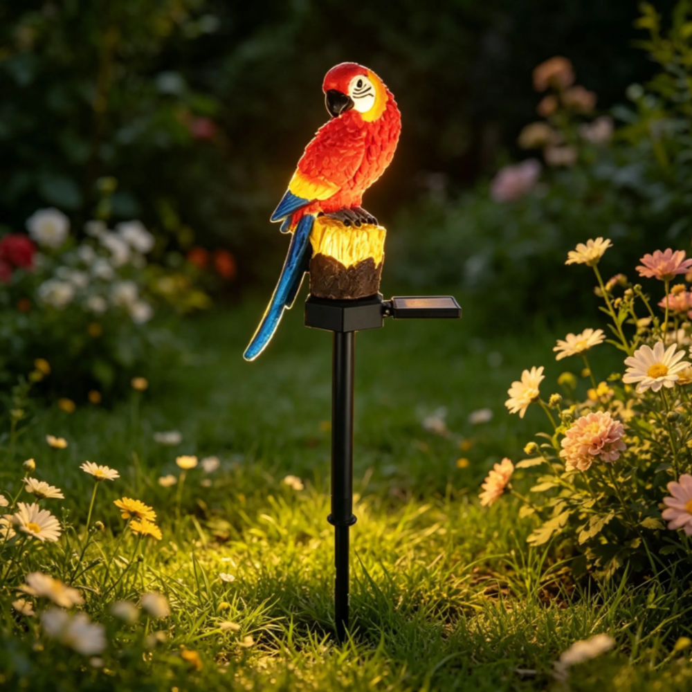 Smart Garden Light Camera - Solar Resin Parrot Decorative Light, Outdoor