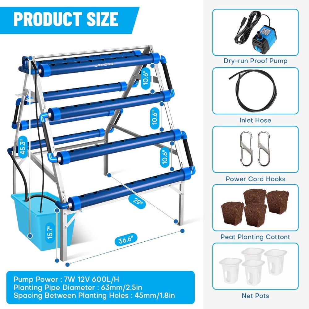 Indoor Herb Garden Kit - Hydroponics Growing System Kit 72 Plant