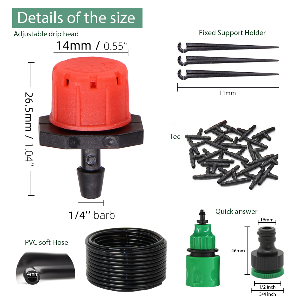 50-5M 1/4'' Hose Adjustable Dr – Smart Urban Garden Bewertung und Preis