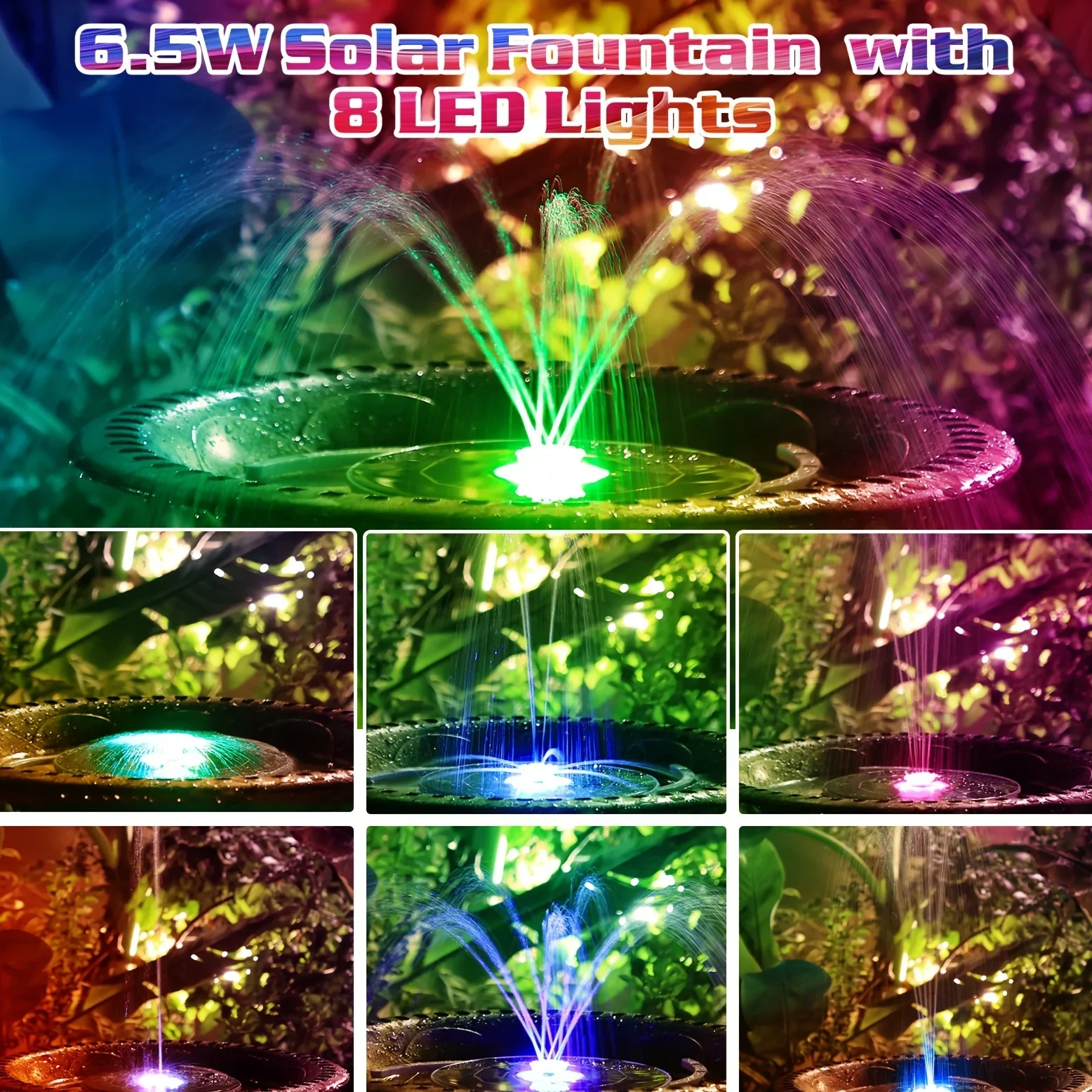 6.5W LED Solar Fountain Pump w – Smart Garden Light Camera Bewertung und Preis